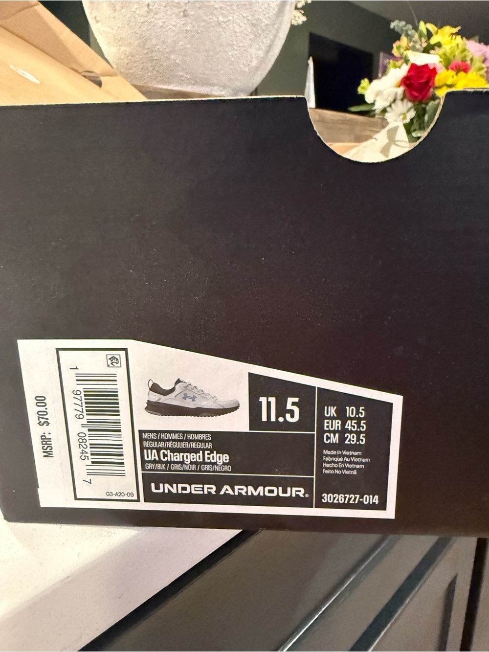 Under Armour mens White Sneakers with Blue Logo - Picture 4 of 7